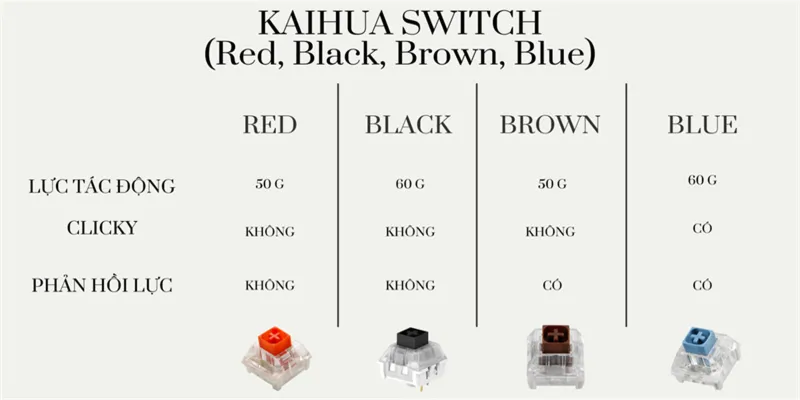 Các Loại Switch Cơ Và Cảm Giác Gõ
